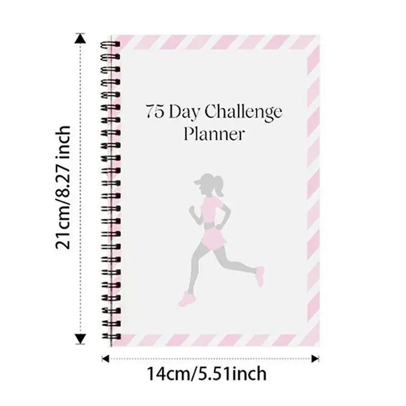 Bloco de notas portátil com ligação de bobina multifuncional, gerenciamento de tempo do planejador do dia, 75 dias, para rastreamento de tempo, configuração de tarefas, programação