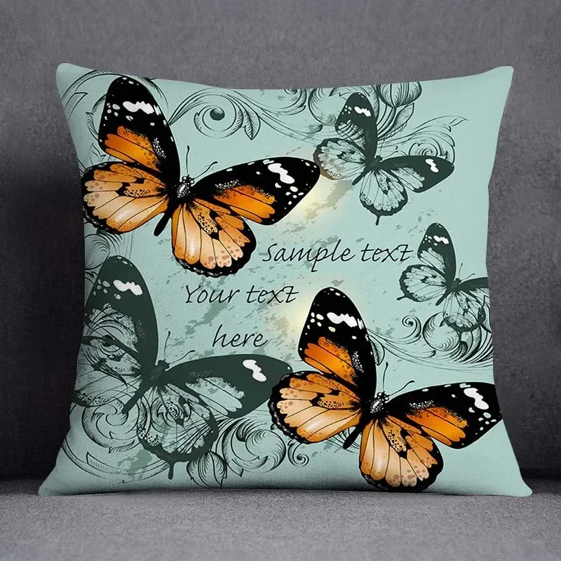 New Design Green Flower and Animal Pattern Home Decoration Pillowcase Square Pillowcase Home Office Decoration Cushion Cover