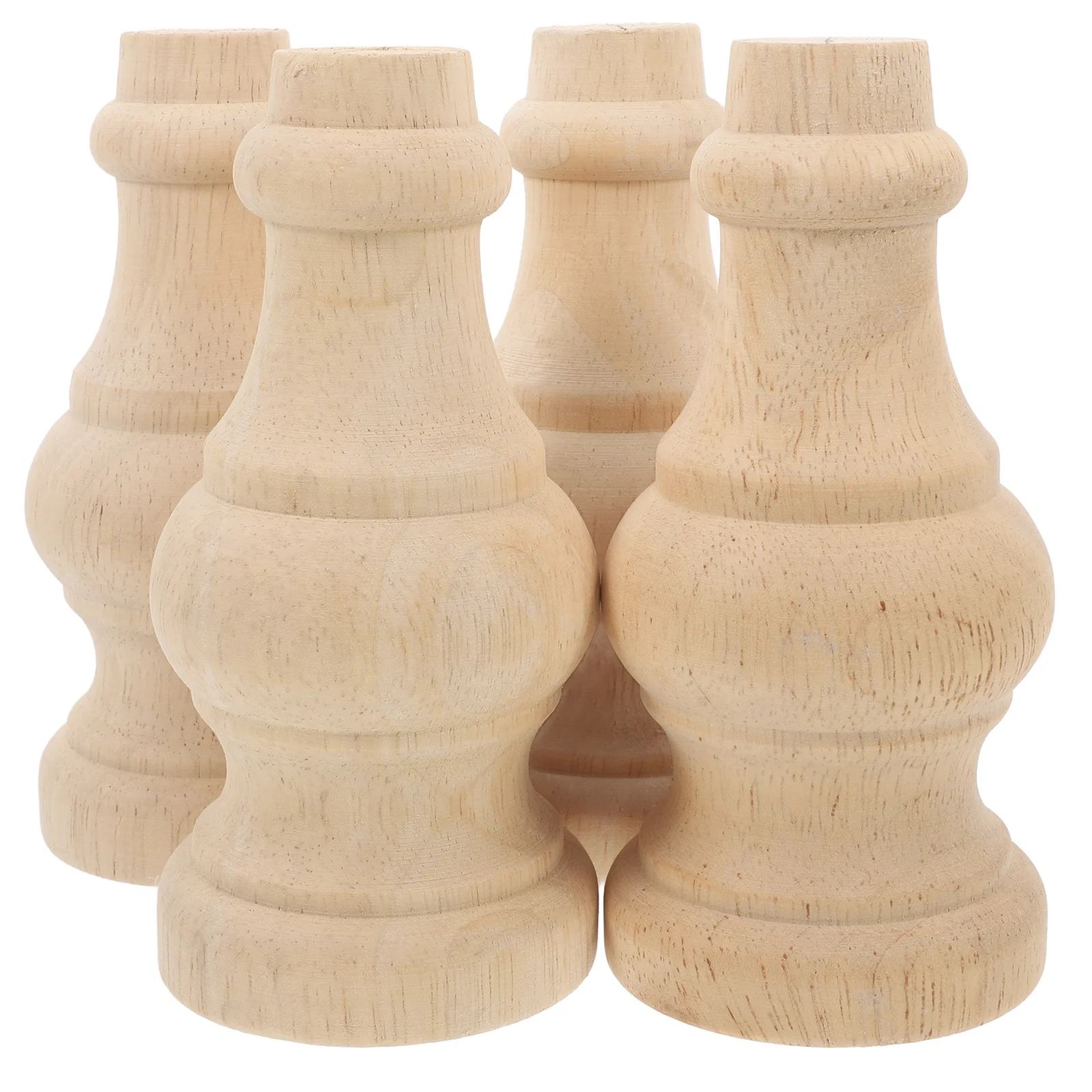 

4pcs Unfinished Solid Wood Cabinet Legs For Furniture Replacement Sturdy Bun Feet Sofa Table Bed Wooden Leg Set Furniture Risers