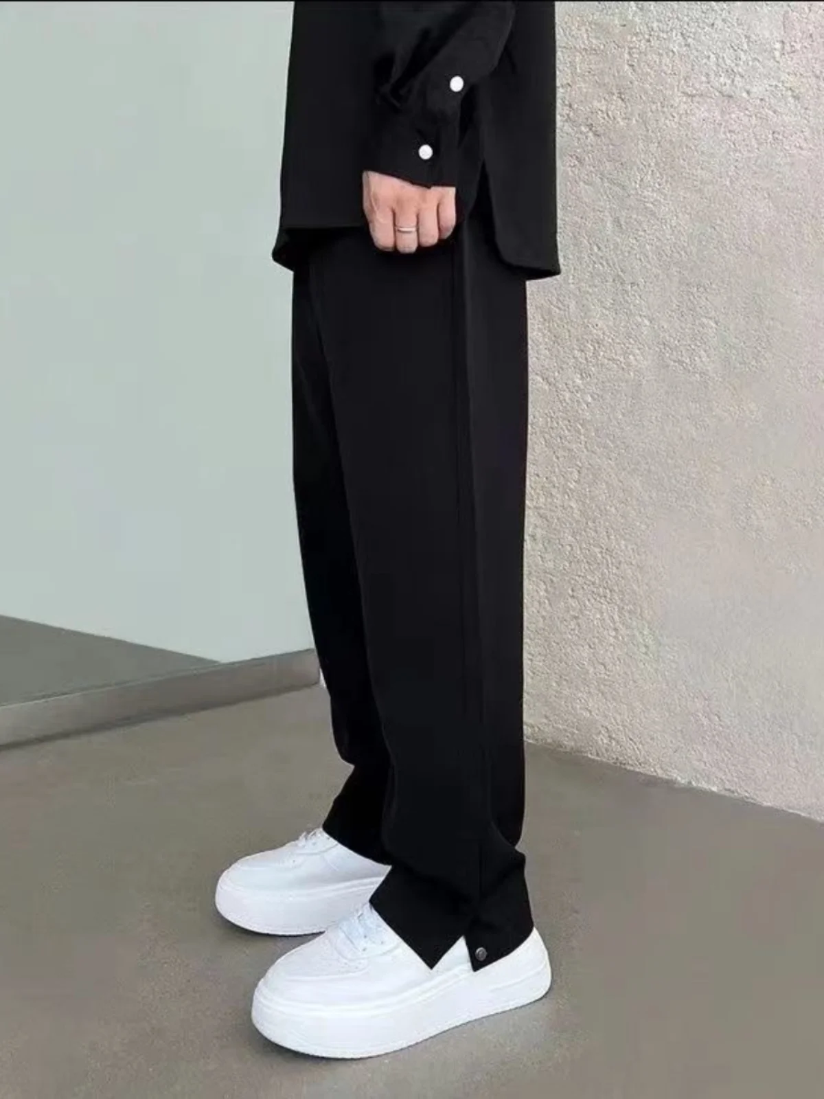 

Casual Straight Leg Korean Sle West Pants Iron Free Autumn Winter Leisure Trousers Drapey Versatile Loose Faionable Suit ...