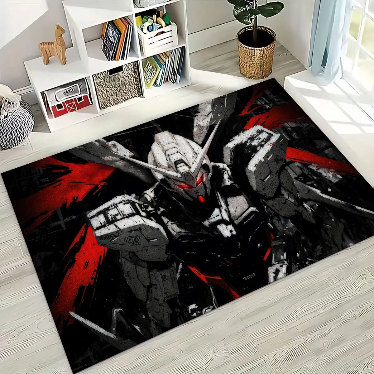 

2026 New Retro Gundam Cartoon Robot Rug for Bedroom Living Room Sofa Home Doormat Decor, Large Kid Play Non-slip Floor Mat Gift