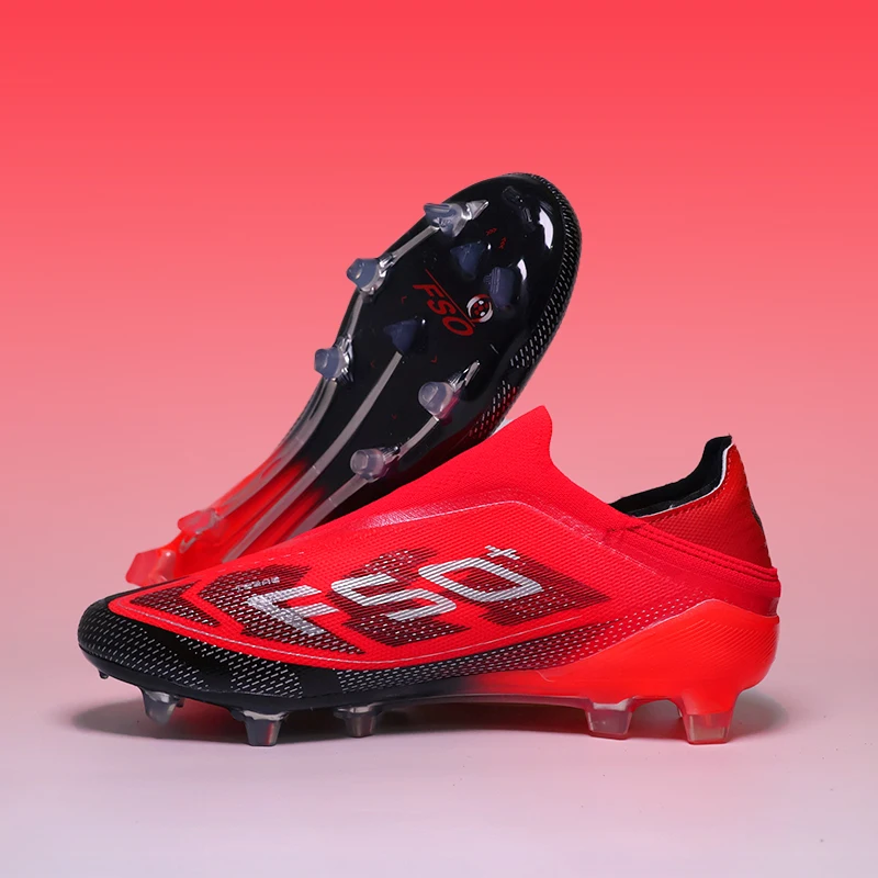 

Without-lace Mens Soccer Shoes Boys Laceless FG Football Shoes Men/Youth Outdoor Training Soccer Sneakers (Chuteira Campo) 35-45
