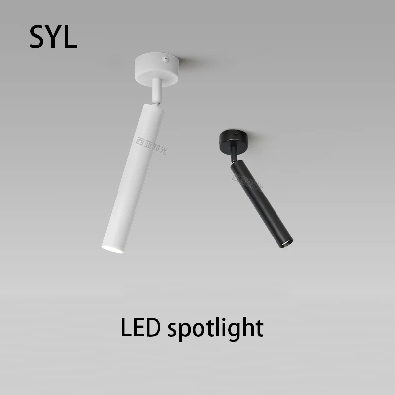 Surface Mounted Small Spotlight Long Tube Led Ceiling Lamp Dining Table Display Cabinet Ambient Light Small Angle Spot 7 Degree