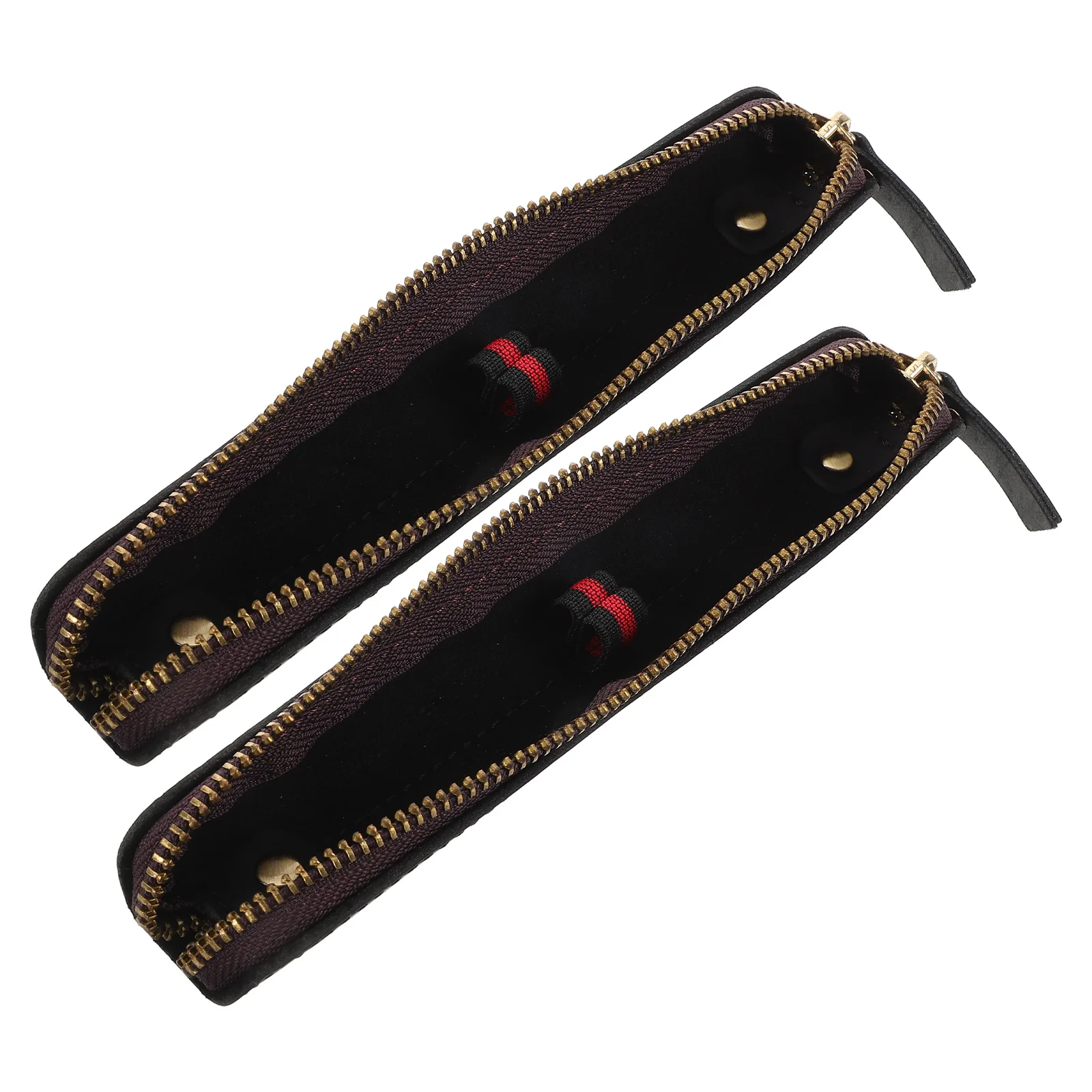 

2Pcs Vintage PU Pen Case Small Portable Pencil Pouch Mini Organizer Zipper Closure Stationery Bag Pen Bag Case Small Pencil