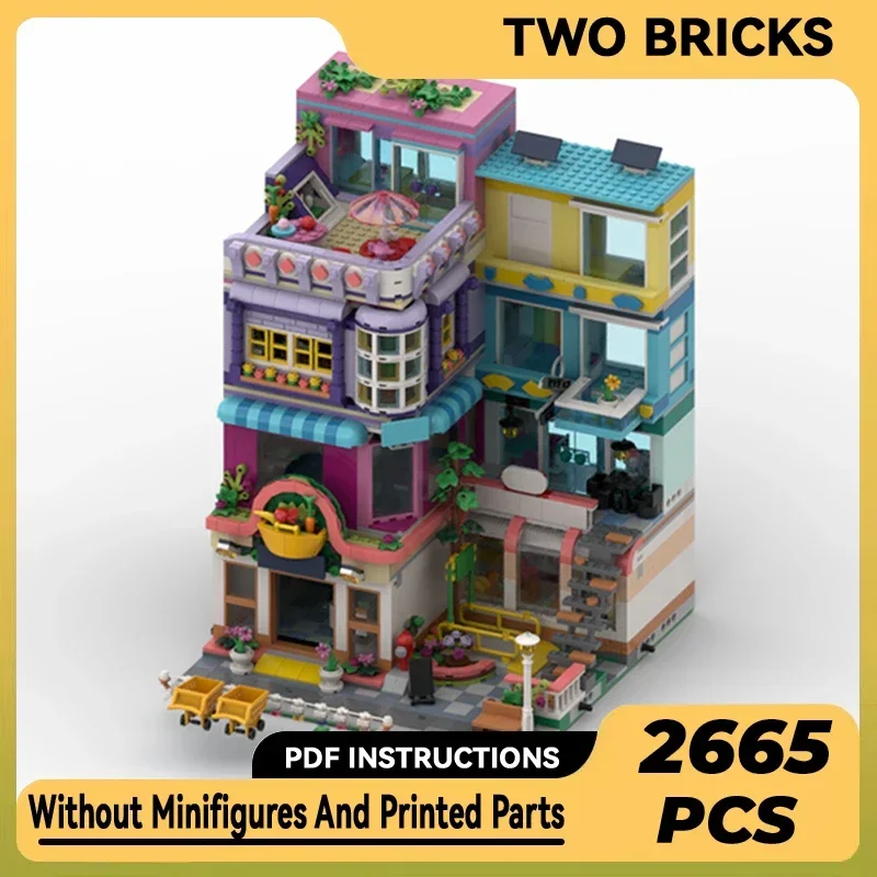 

Street View Model Moc Building Bricks Supermarket Main Street Technology Modular Blocks Gifts Christmas Toys DIY Sets Assembly