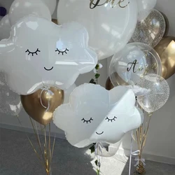 1/3/5pcs White Smile Cloud Aluminum Foil Balloon 30inch Helium Number Birthday Party Kids Baby Shower Wedding Decor Supplies