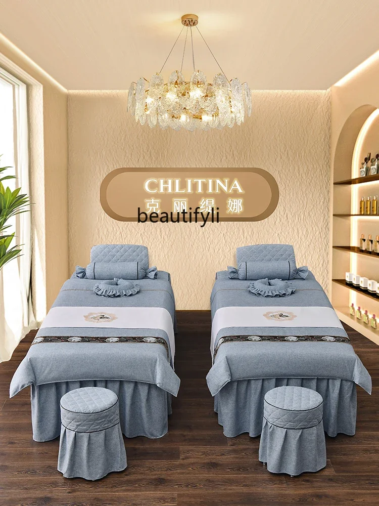 Beauty bed cover four-piece set new four-season universal beauty salon bed cover European massage therapy massage