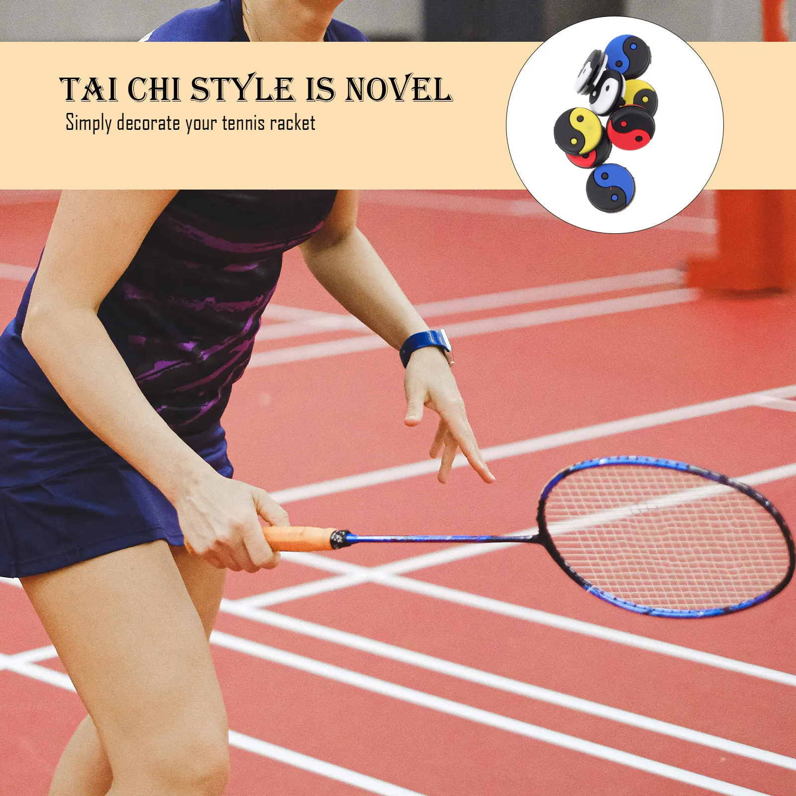 

1Set Tennis Racket Dampeners Silicone Shock Absorbers Reduce Vibration Improve Comfort Control Pattern