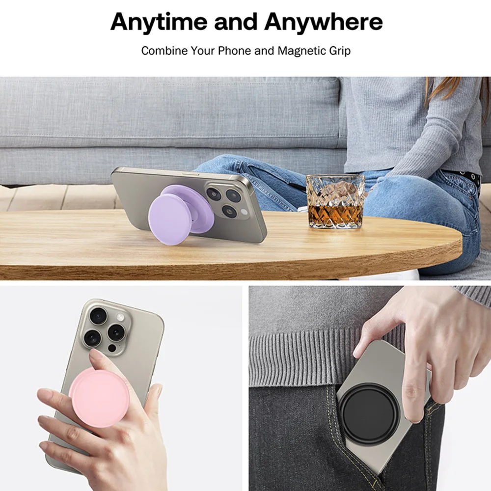 Grippopso Pop Magnetischer Handygriffhalter Ständer NEU Silikon-Griptok für Magsafe Zubehör Smartphone-Halterung – Detail 7