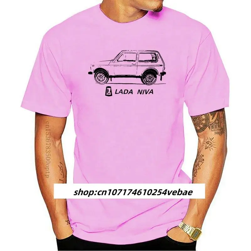 

New Lada Niva Russia Car 2024 Spring Slim Fit Men T Shirt Hipster O-Neck Popular Tops Make My Own T Shirt