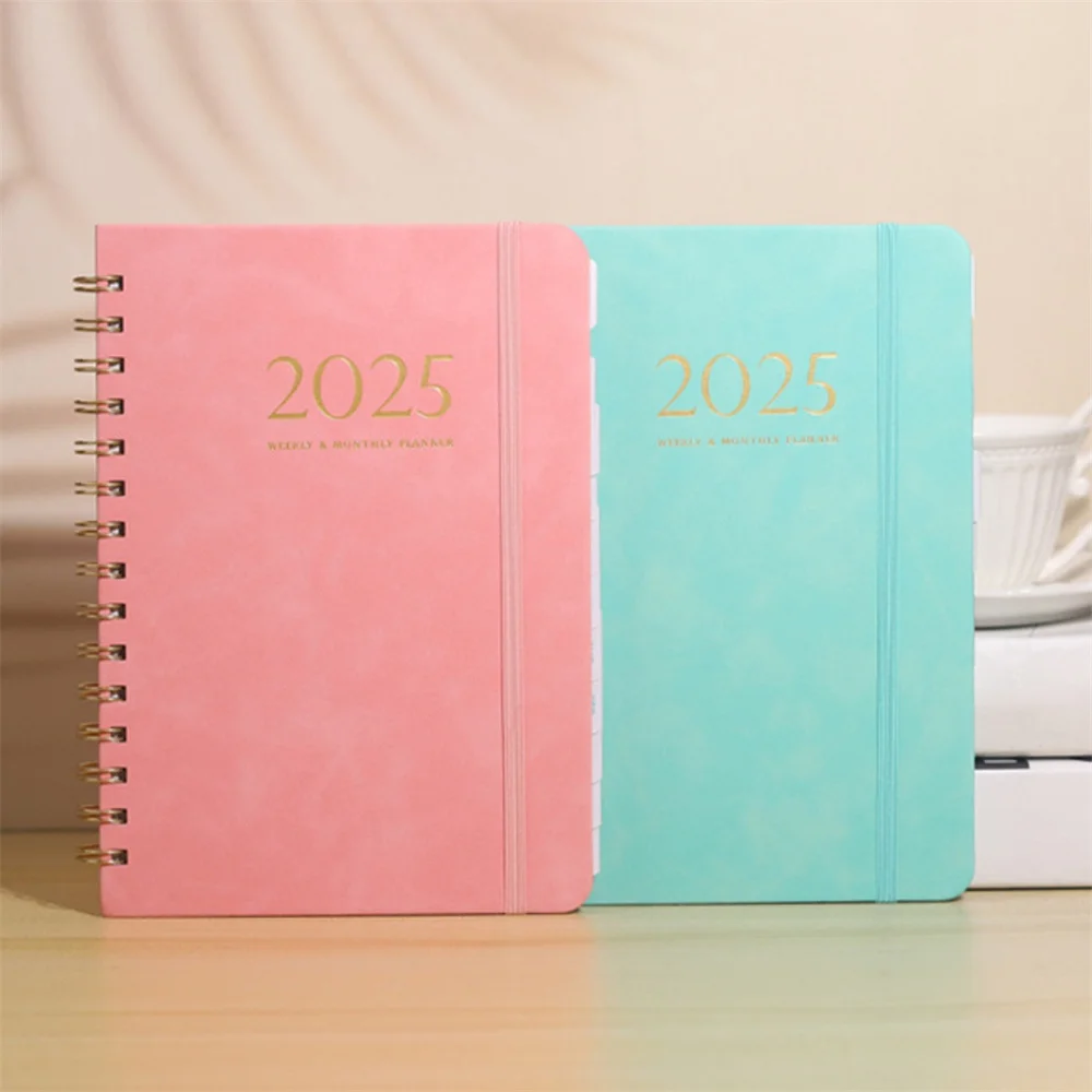 January 2025 to December 2025 140 Pages Notebook Diary 2025 Plan Schedule Strapped Notebook Calendar Weekly Notebook