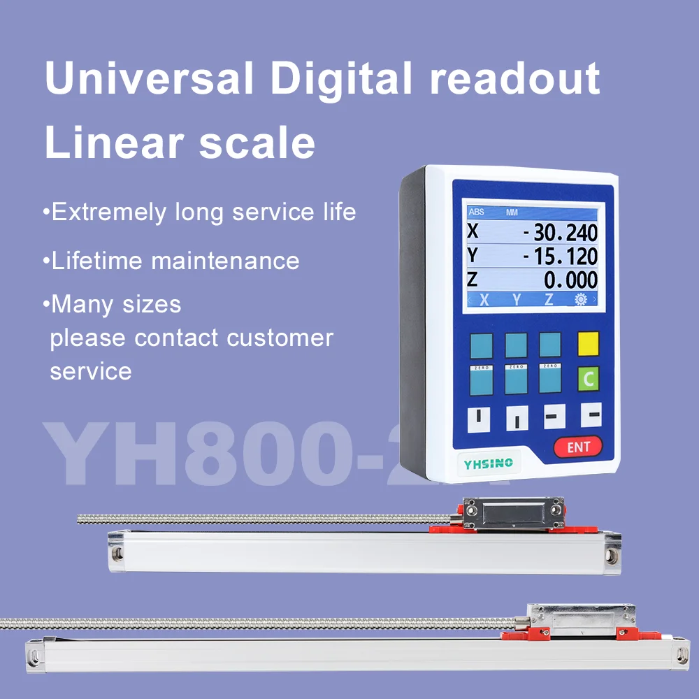YHSINO YH800-3A 3-axis LCD قراءات رقمية KA300 مقياس خطي KA500 صغير التشفير القرار 5um70-1020mm للمخرطة