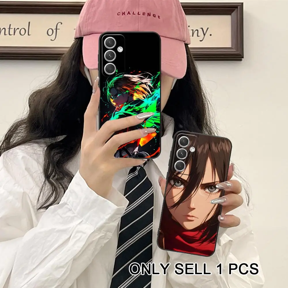 

AOT Mikasa Matte TPU Mobile Phone Case for Samsung Galaxy S26 S25 S24 S23 S22 S21 S20 Note20 Plus FE Ultra Colorful Cover