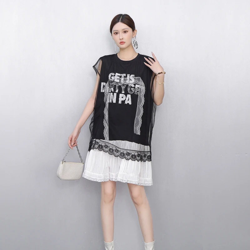 2025 Zomer Nieuwe Elegante Mode Vrouwen Losse T-shirts Korte Jurken Dames Korte Mouw Mode Jurk Groothandel J1218