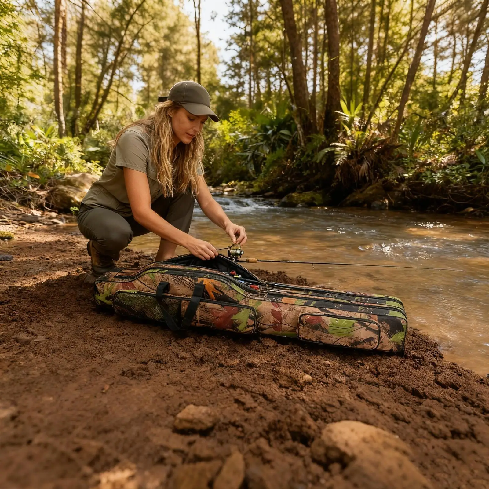 

Чехол для удочки, складной органайзер для снастей с ручкой и регулируемым ремешком, складная сумка для рыболовных снастей Оксфорд для катушки