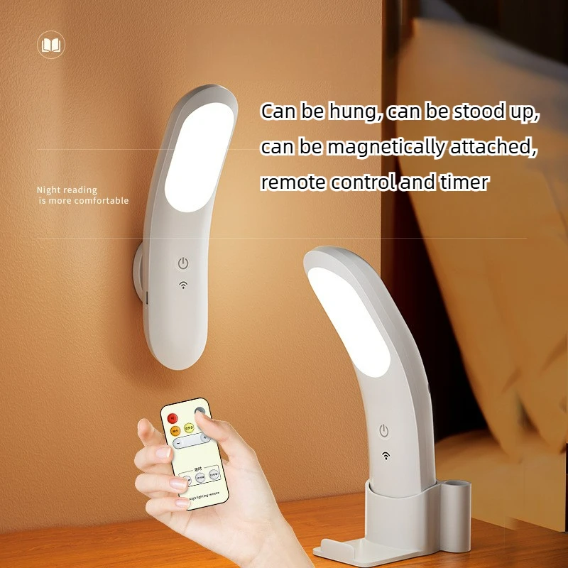 Remote Control LED Night Light - Magnetic, 2-in-1 Mount, Timer, Dimmable Reading Lamp