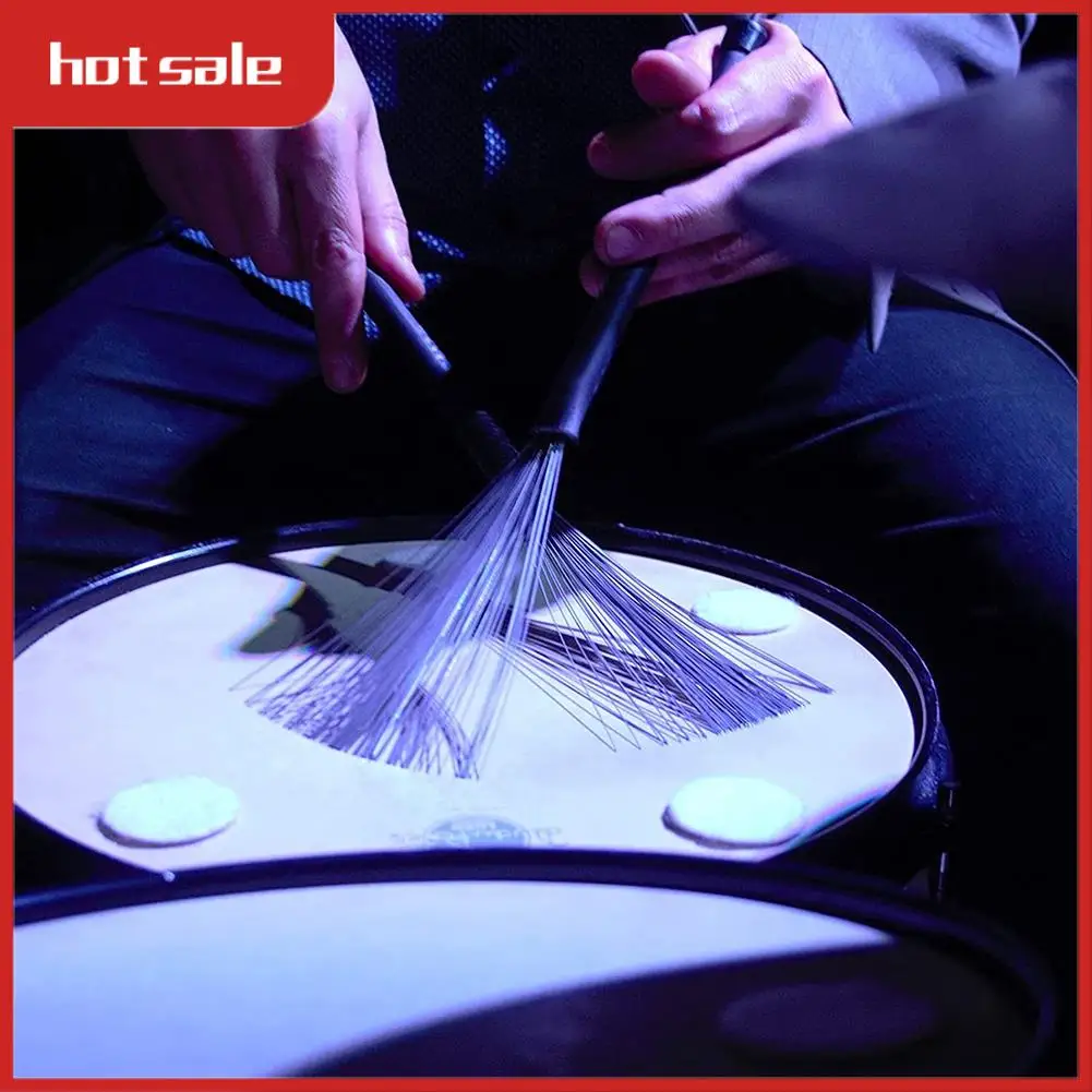 

AC22-2 Pairs Drum Brushes Brushes Percussion Retractable Drum Wire Sticks Brushes With Comfortable Handle Drum Accessories