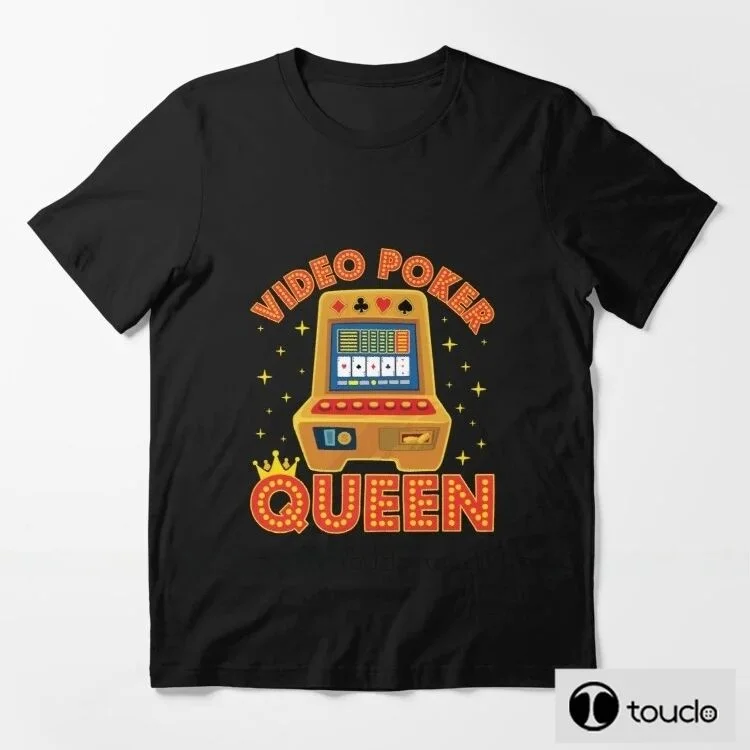 新しいビデオポーカークイーンブラックメンズプリントtシャツカスタマイズ可能なデザイン手描きの服pu素材ファッショナブルな紳士服