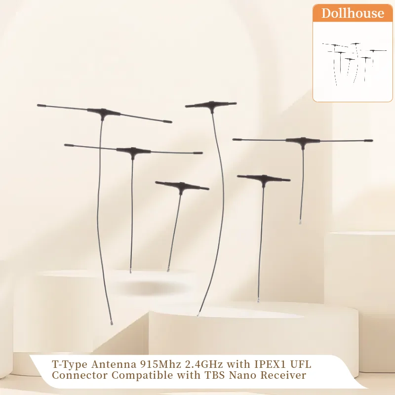 

2Pcs T-Type Antenna 915Mhz 2.4GHz IPEX1 UFL Connector Compatible With TBS Nano Receiver RC FPV Drone