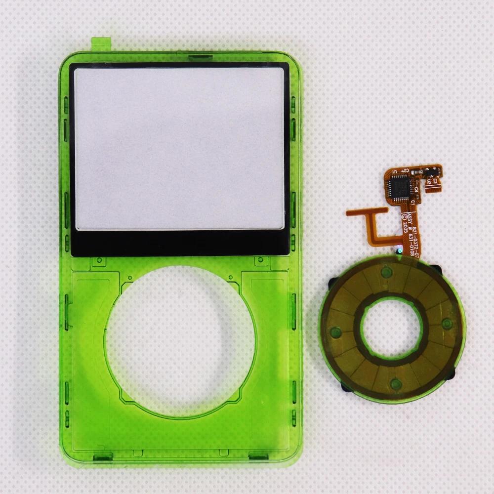 Transparent Green /Red Plastic Front Faceplate Housing Case Cover clickwheel button for iPod 5th Gen Video 30GB 60GB 80GB A1136 image 6