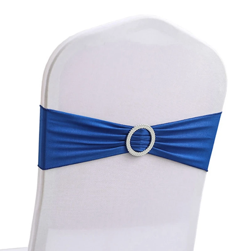 

50PCS Elastic Chair Knot Wedding Decoration Buckle Sashes Back Cover Hotel Home Seat Elegant Modern Ribbon Decors-A22G