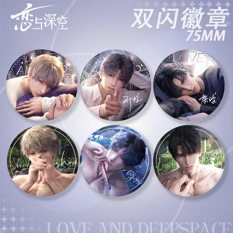 

Game Love and deepspace Rafayel Zayne Xavier Birthday limit Series Cosplay 75mm Double flashing loud Badge Desktop Decor