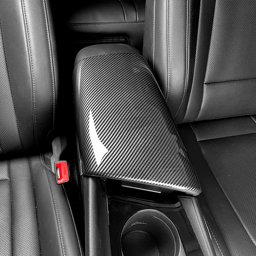 

Car Armrest Cushion Cover Carbon Fiber ABS Console Armrest Box Pad Cover LHD/RHD For Tuning Hyundai Elantra CN7 N /CN7