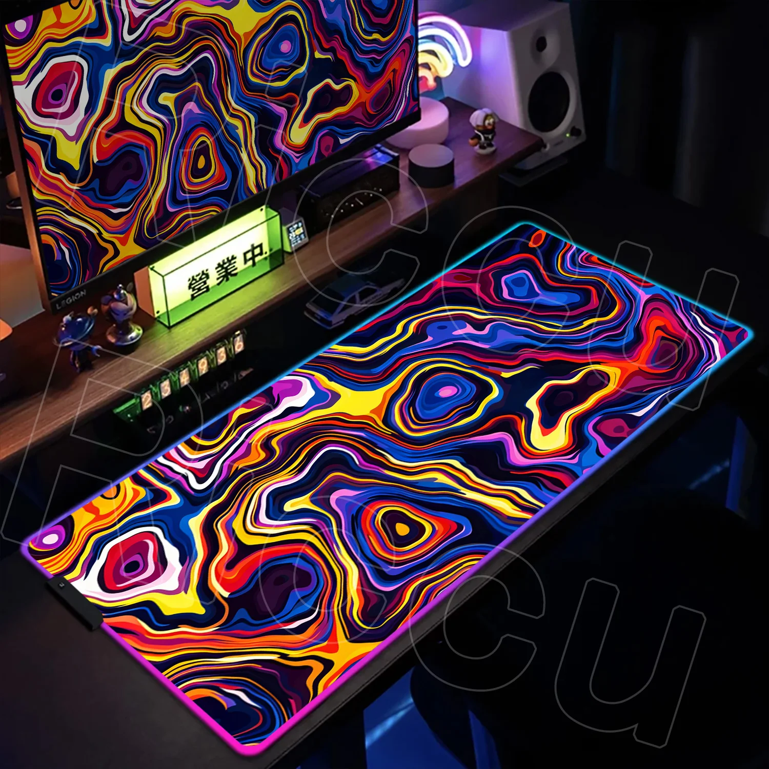 

RGB Gaming HD Mouse Pad Large Table Pad colorful Liquid PC accessories Mousepad Computer 1000x500mm Rubber Keyboard LED Desk mat
