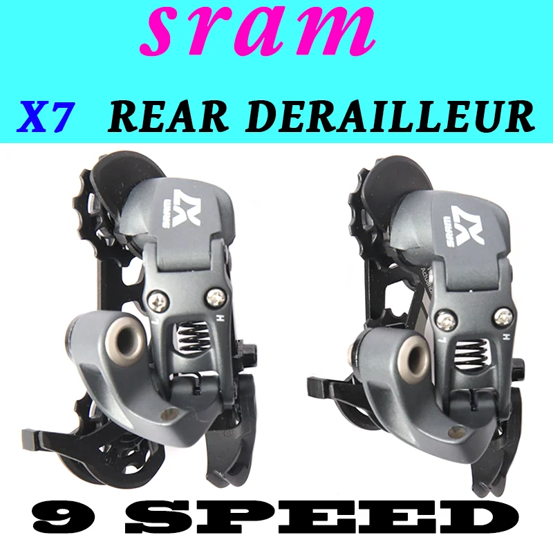 SRAM X7 REAR DERAILLEUR 9SPEED REAR DERAILLEUR  short OR Medium CAGE MTB /FOLDING  bike Groupset Bike Kit