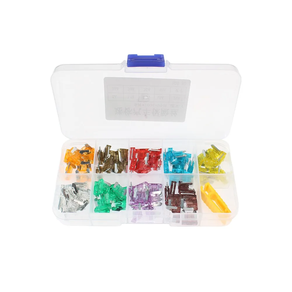 10PCS/90PCS Mini Car Fuse Inserts with Assorted Amp Ratings With clip- 5A/10A/15A/20A/25A/30A/35A/40A/7.5A