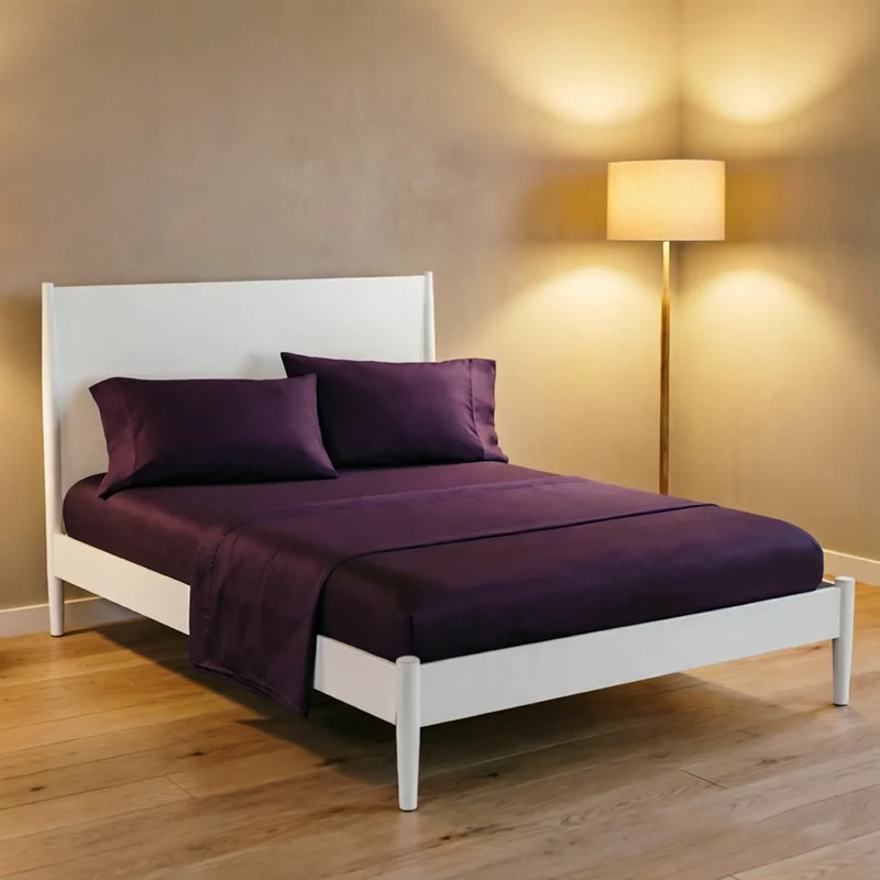 Wholesale Brushed Bedding Set, Soft Fitted Sheet, Flat Sheet & Pillowcases, Twin(3pcs)/Full/Queen/Cal King, Navy/Purple/Sky Blue