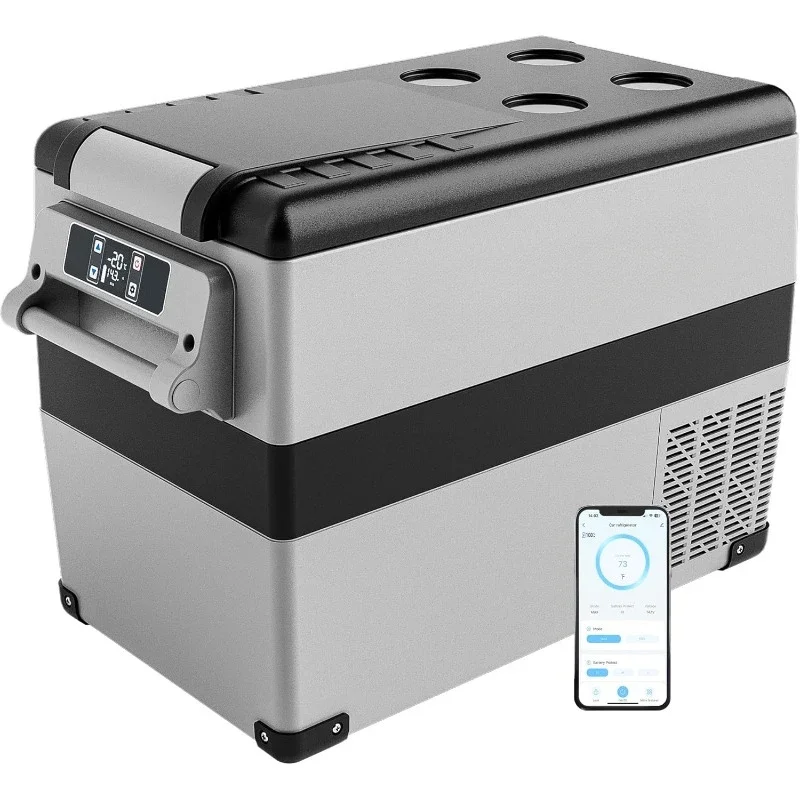 12 Volt Refrigerator,48QT(45L) Electric Cooler,12V Fridge APP Control,12V Cooler -4℉~68℉,Portable Freezer 12/24V DC 110-240V AC