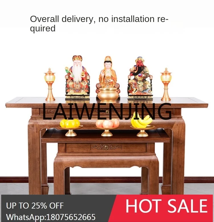 

SolidWood Guan Gong Altar Incense Burner Table Household Modern Light Luxury God of Wealth Living Room Middle Hall Buddha Shrine