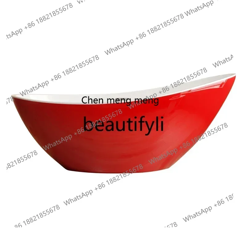 

182QQNordic simple independent crescent bathtub family adult hotel B & B personalized acrylic color bathtub