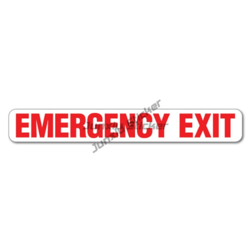

EMERGENCY EXIT RED STICKER Decal Safety Sign Car Bumper Truck Cooler Box Kayak Decals