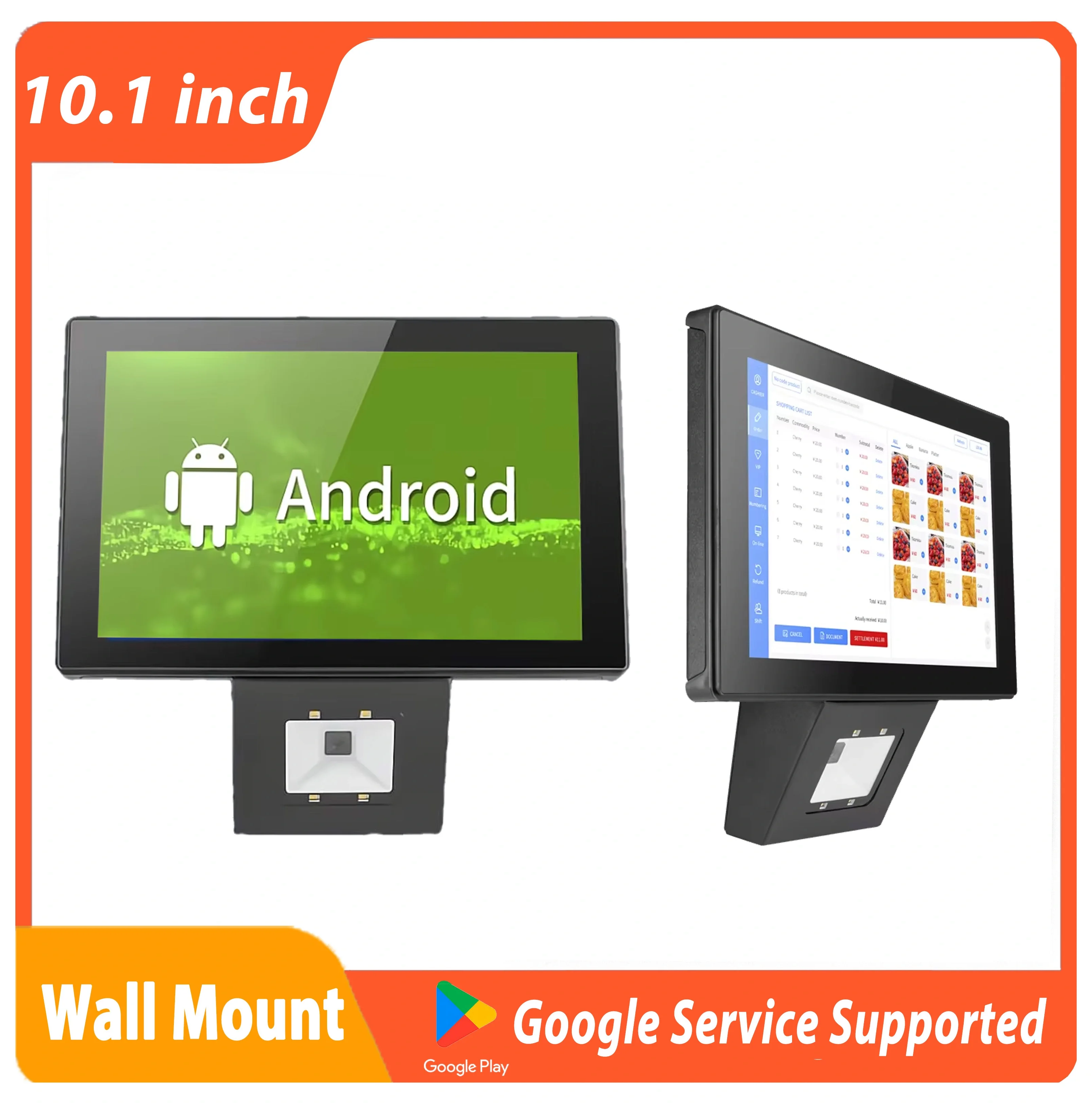 

10,1-дюймовый экран, устройство проверки цены на окна, настенное крепление, POS-терминал со штрих-кодом, считыватель QR-кода, проверка цены, WIFI Ethernet