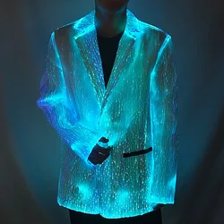 LED Light Wedding Jacket LED Glowing Glasses Glowing Jacket Sparkling Party Fiber Optic Glowing Festival Glowing Mens Party Suit