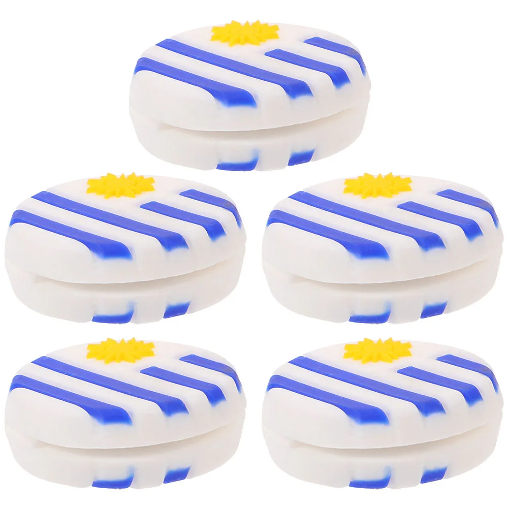 

5pcs Tennis Racket Dampener Silicone Shock Absorber Reducer Flag Design Tiny Lightweight Stability for Tennis