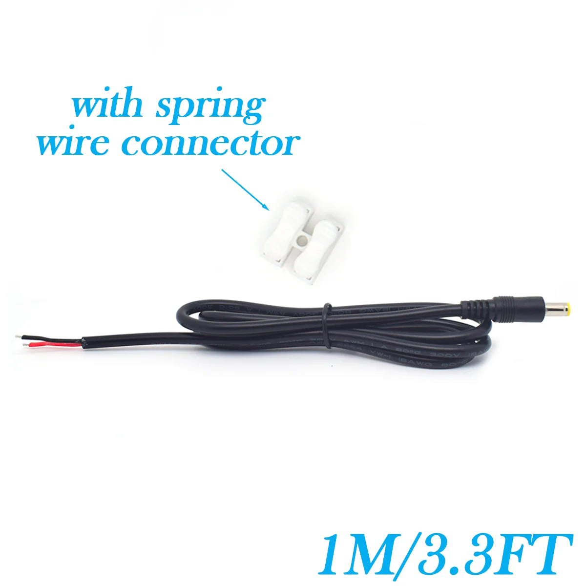 1pc 5.5MM x 2.5MM Male Plug to Bare Wire Open End Power Wire Supply Repair Cable 18 AWG 5525 Connector DC5525 Pigtails
