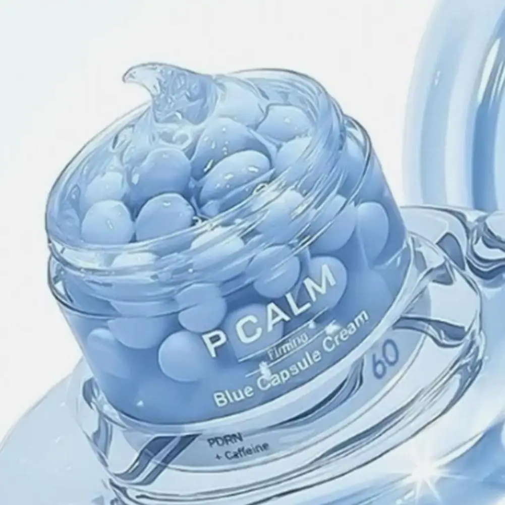 P.CALM Firming Blue Capsule Cream - Double Texture Formula Intensive Nighttime Hydration Daily Protective Skin Barrier 50ml