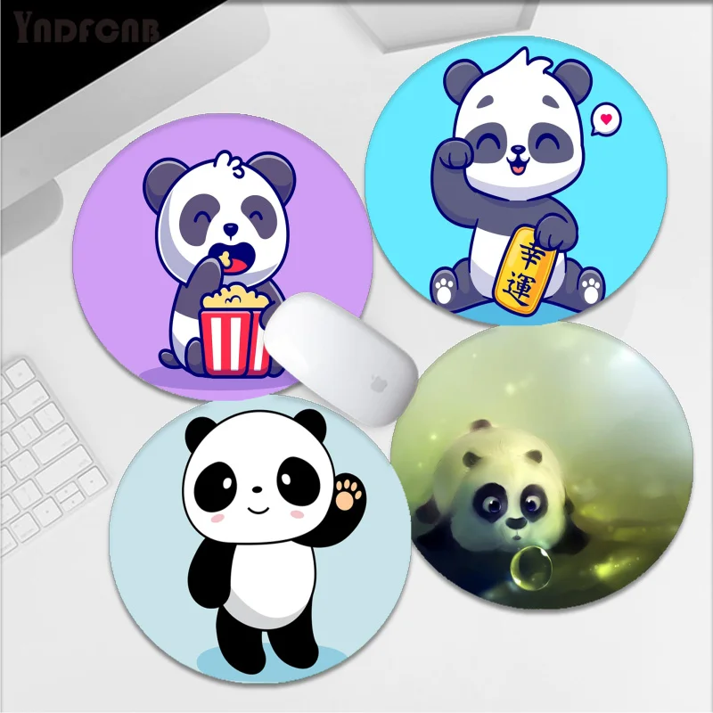 

Cartoon Panda Mousepad Animation Round Big Promotion Table Mat Student Mousepad Computer Keyboard Pad For PC Gamer Mousemat