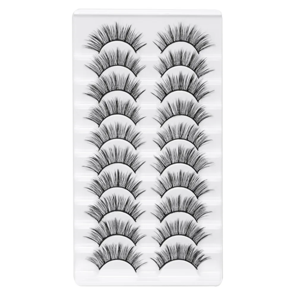 Faux cils entiers naturels longs et spectaculaires, faits à la main, sans cruauté, outils de maquillage pour les yeux, extension de cils