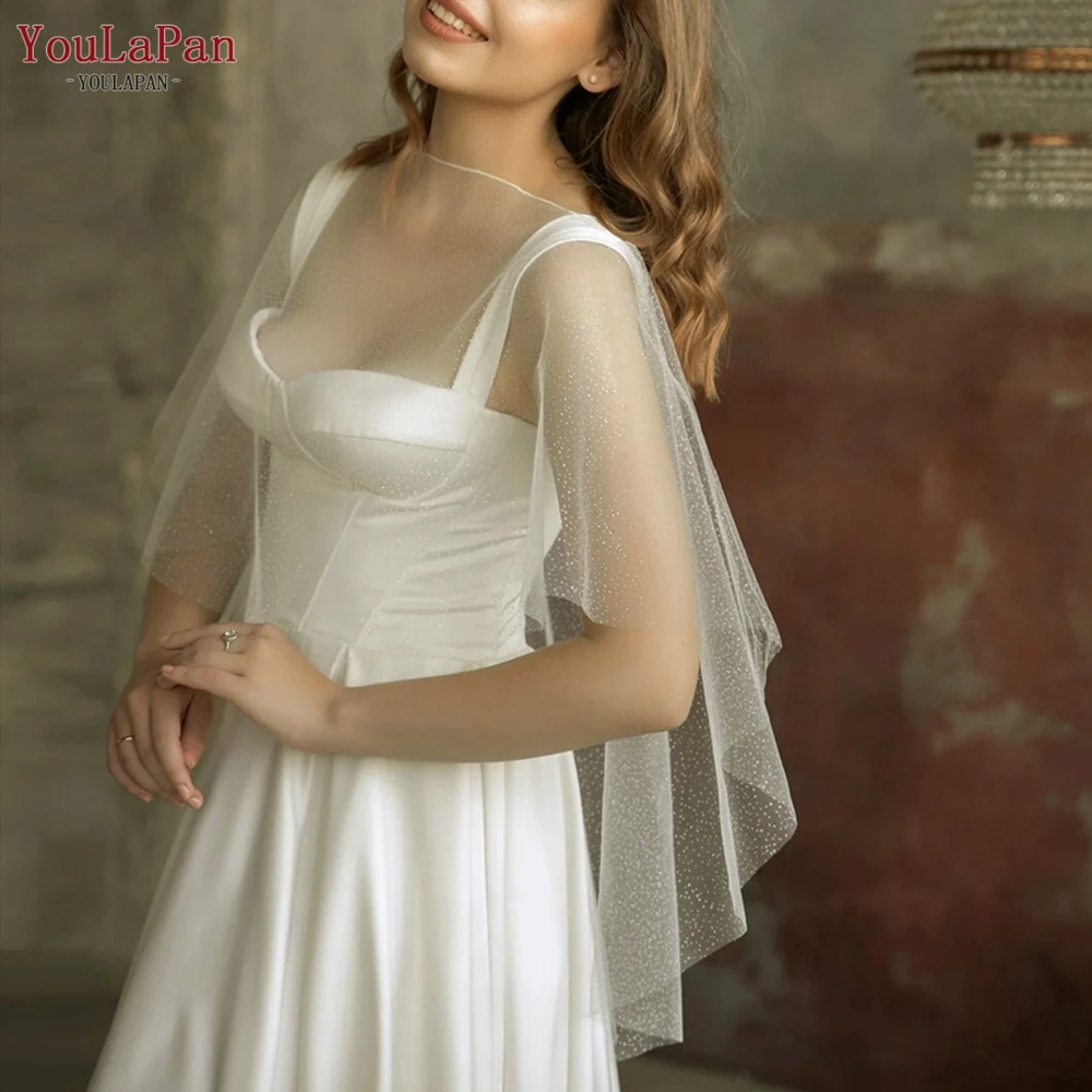 

YouLaPan G75 Sparking Bolero Woman Wedding Jacket Bridal Cover Up Pearls Wraps Plus Size DIY Cape for Wedding Dress Bachelorette