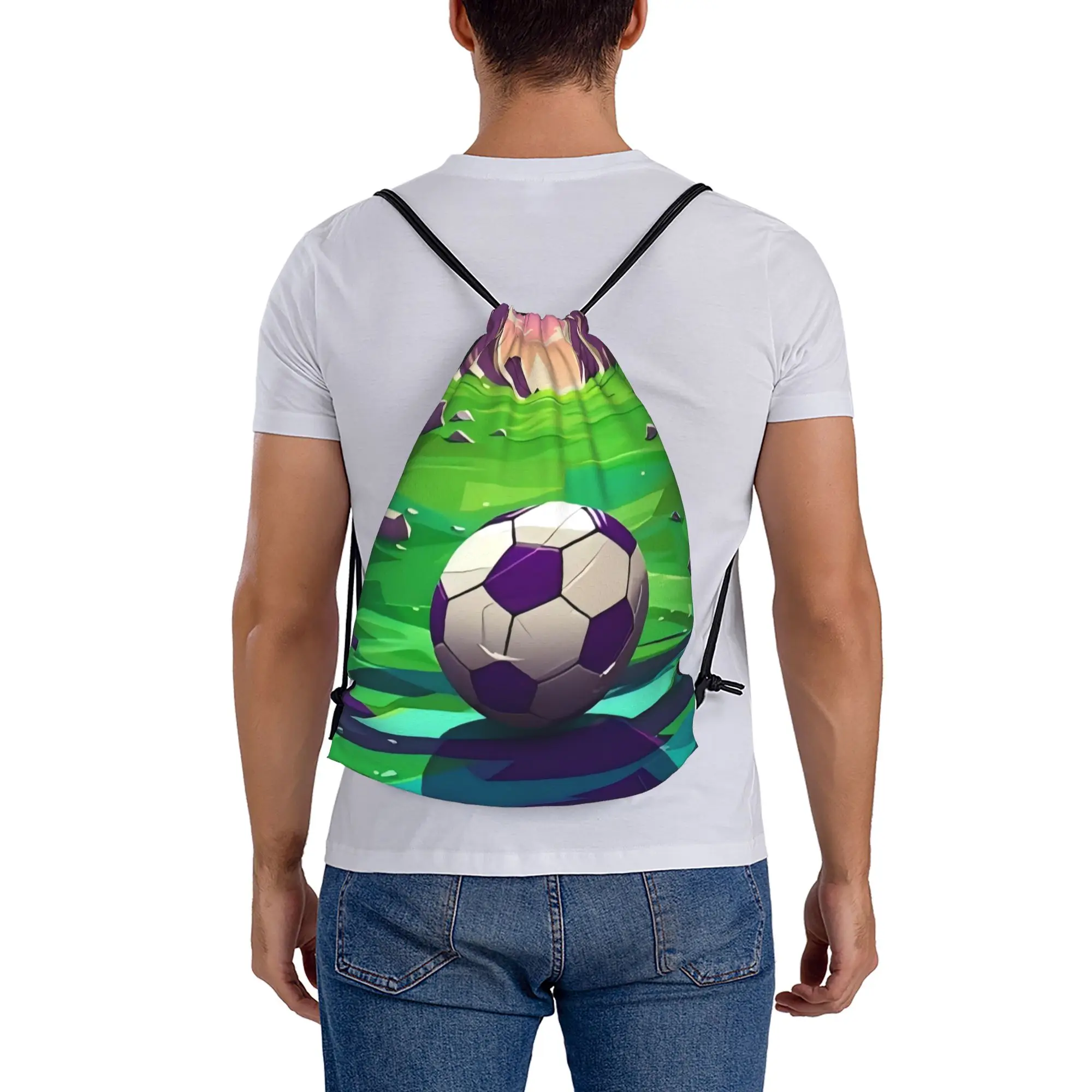 Soccer Football Fan Merch 70  Portable Shopping Drawstring Backpack Riding Backpack Gym Clothes Drawstring Bags