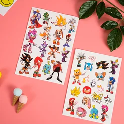 New Hedgehog Sonic Theme Stickers Temporary Tattoos Waterproof The Cartoon Anime DIY Sticker Tattoo Art Tatoo Cosplay Kid Gift