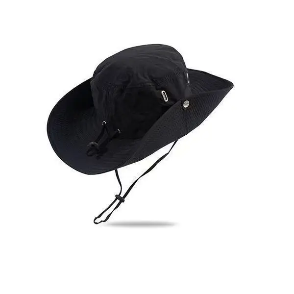 

Men's large brimmed sun hat, spring and summer outdoor mountaineering sun hat, solid color foldable fisherman hat