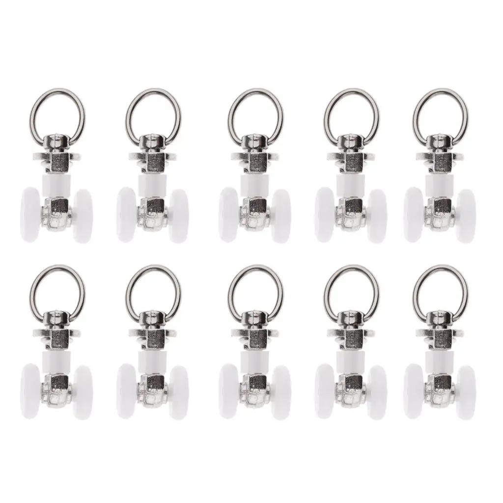 10 Piece Alloy Curtain Track Glider Rail Slide Wheels Roller #1 Ceiling Mount Curtain Track Gliders