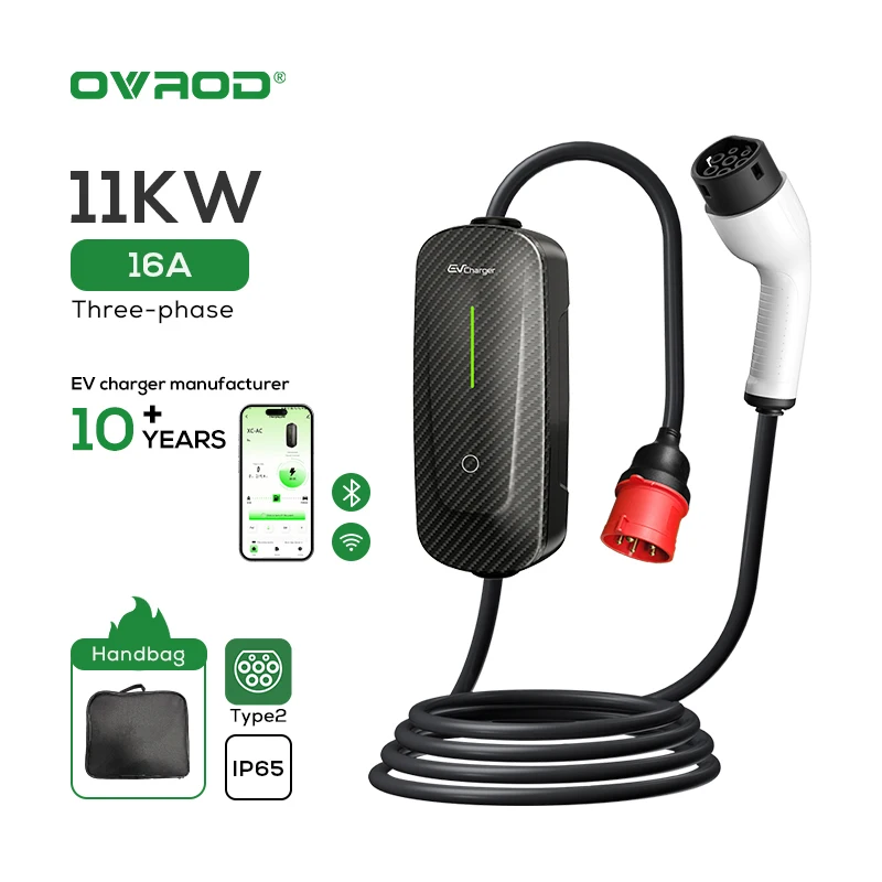

Ovrod Wholesale Ac Ev Charger 11Kw Type 2 Wall-Mounted Charging Stations Portable Electric Charger Car Station Ev Charge