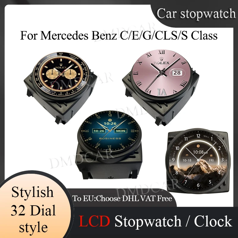 

Car Clock Smart Intelligent Stopwatch for Mercedes Benz C/E/G/CLS/S Class Car Accessories Upgrade Interior Time Display Compass