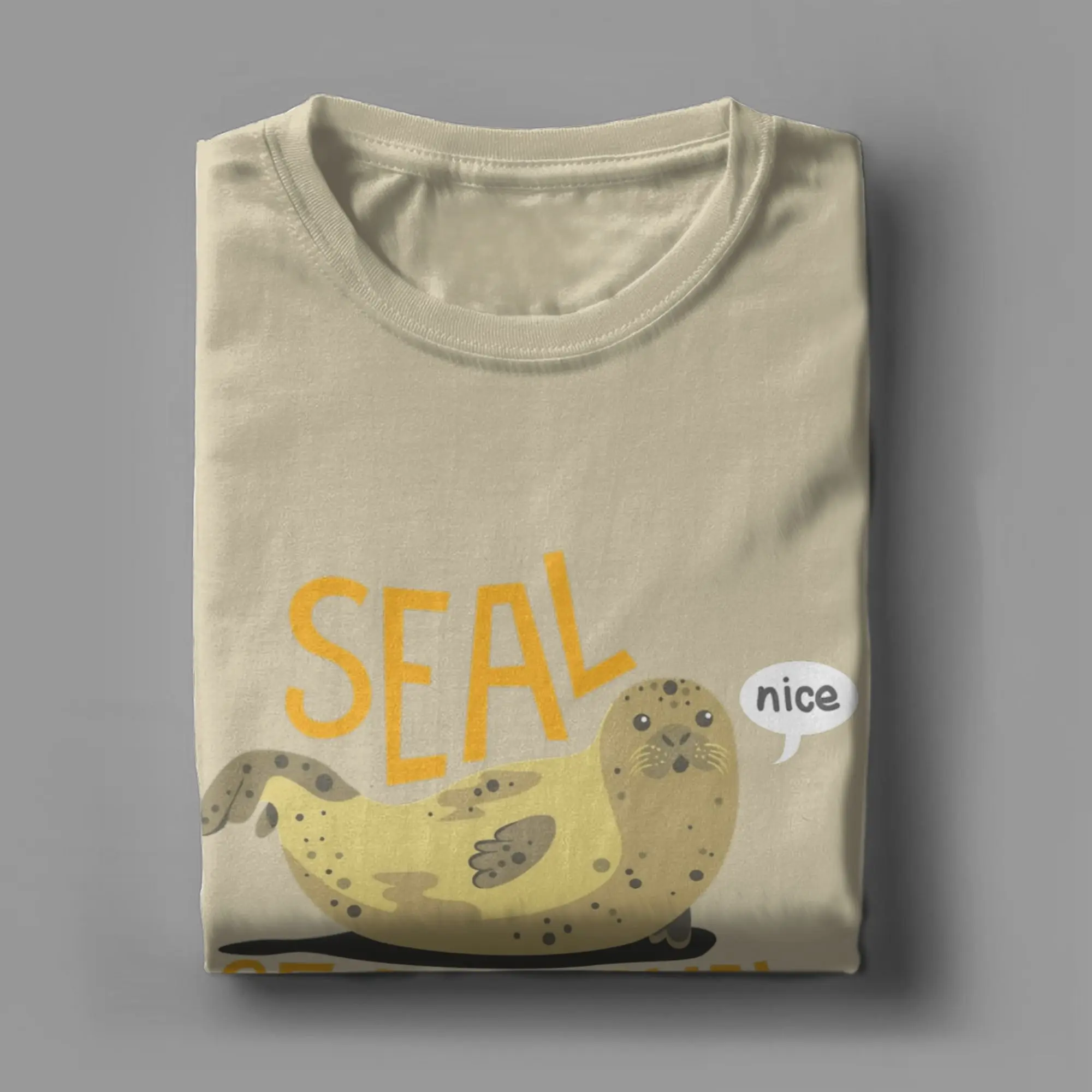Casual Seal of Approval Neil the Seal T-Shirt Men Crewneck Cotton T Shirt  Short Sleeve Tee Shirt Plus Size Clothing